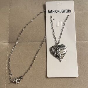“ A piece of my heart has wings “ Heart/Wing Necklace